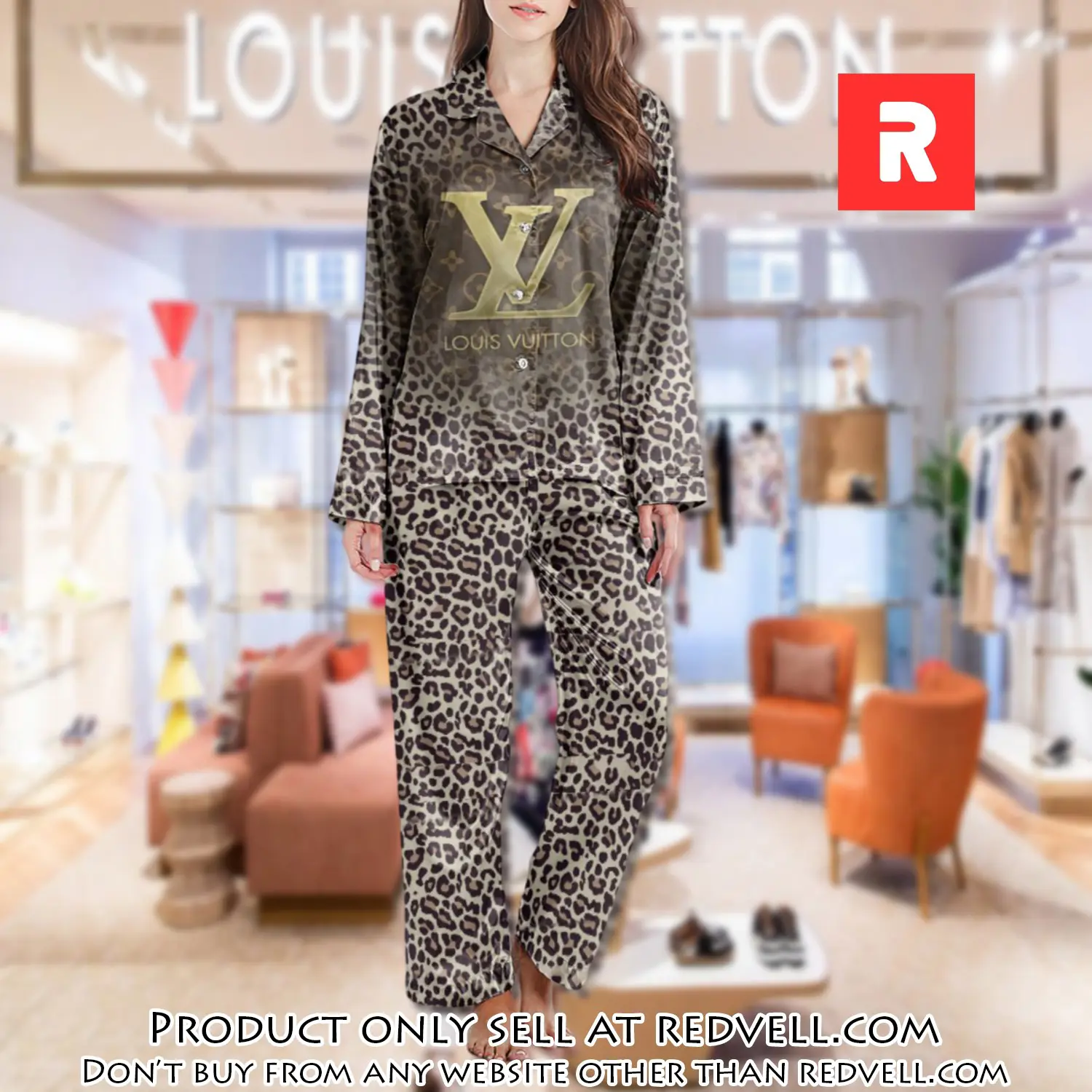 Lv monogram long satin pajama set pjs1026 rv5542892